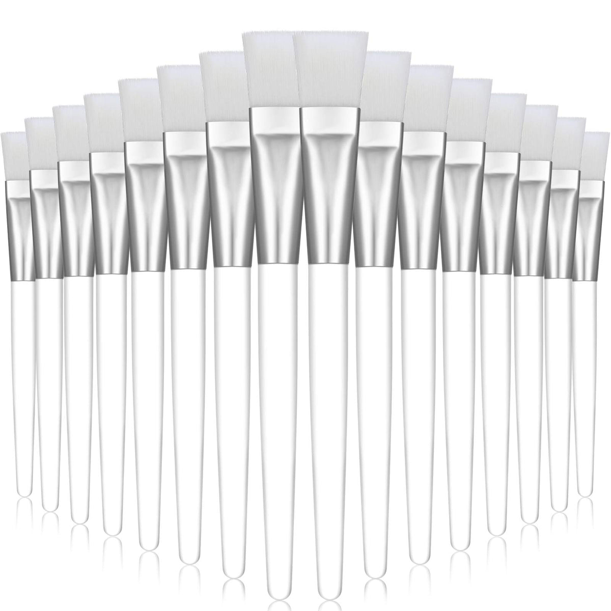 16 Pieces Facial-Mask Brush Face-Mask Applicator Soft Facial Application Brush with Clear Plastic Handle for Skin Care Body Butter Applicator Tools (White)