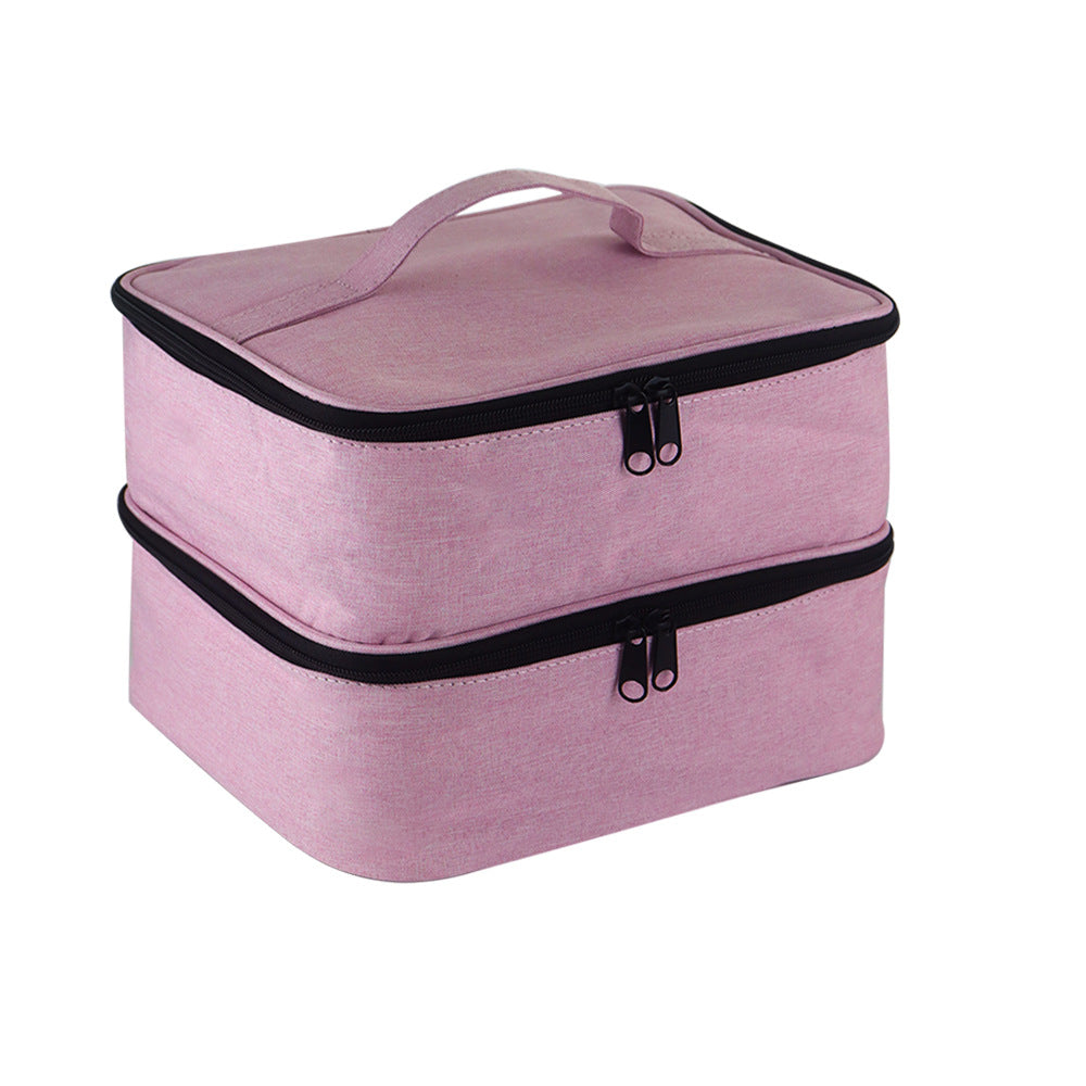Portable Nail Polish Organizer with Dual Compartments