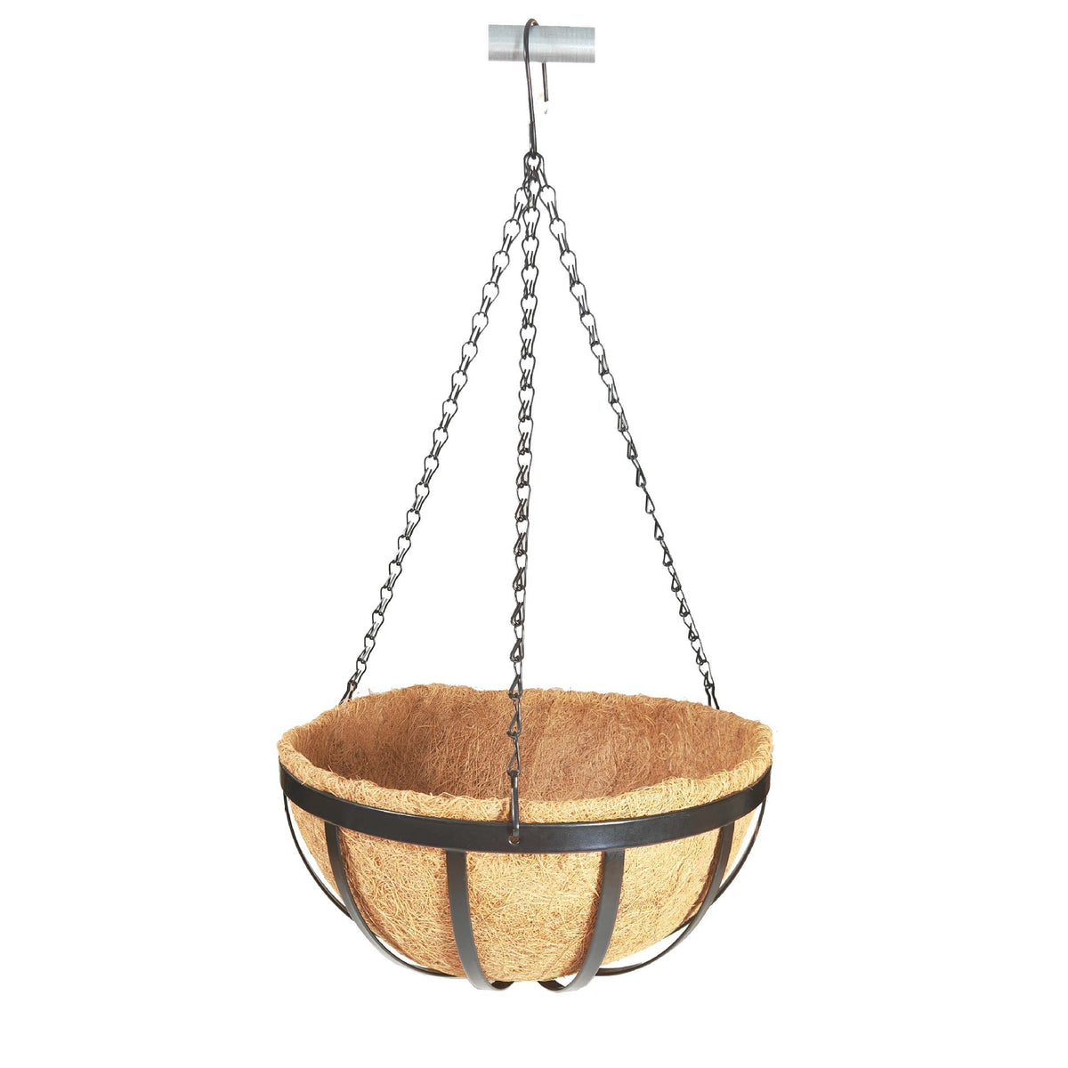Round Iron Coconut Fiber Hanging Planter Basket