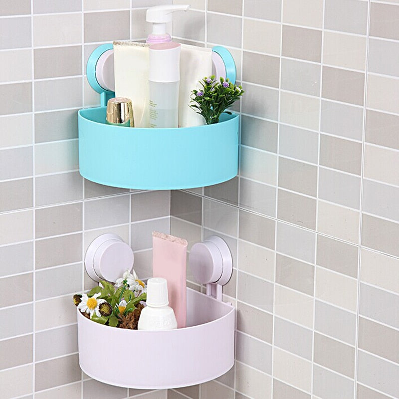 Powerful Suction Corner Bathroom Shelf