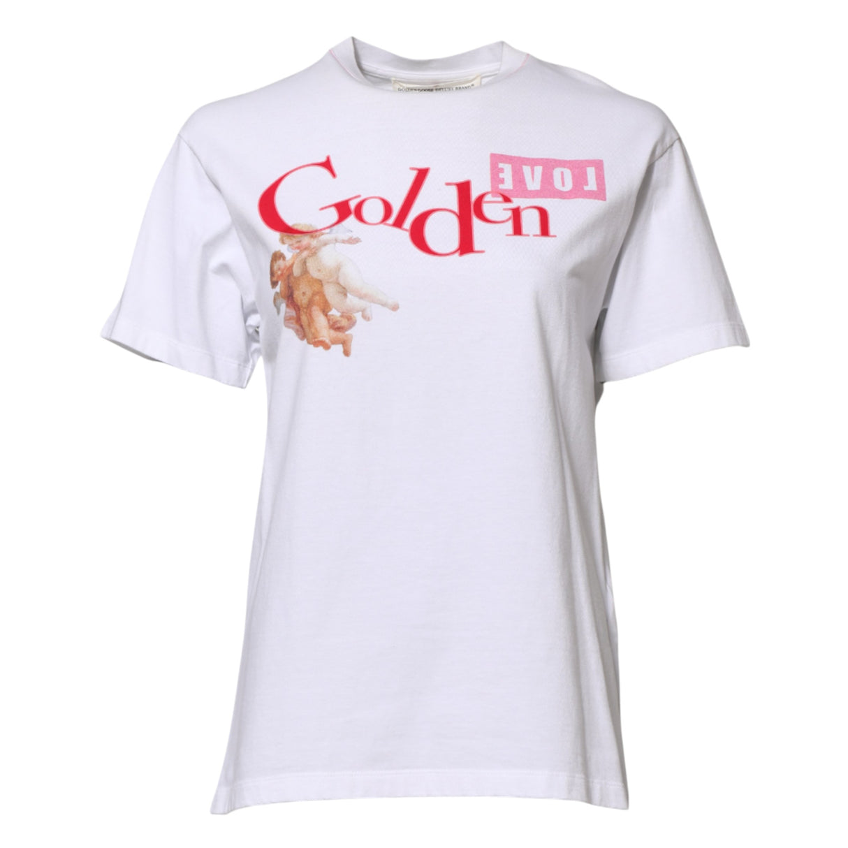 Golden Goose White Printed Round Neck T-shirt