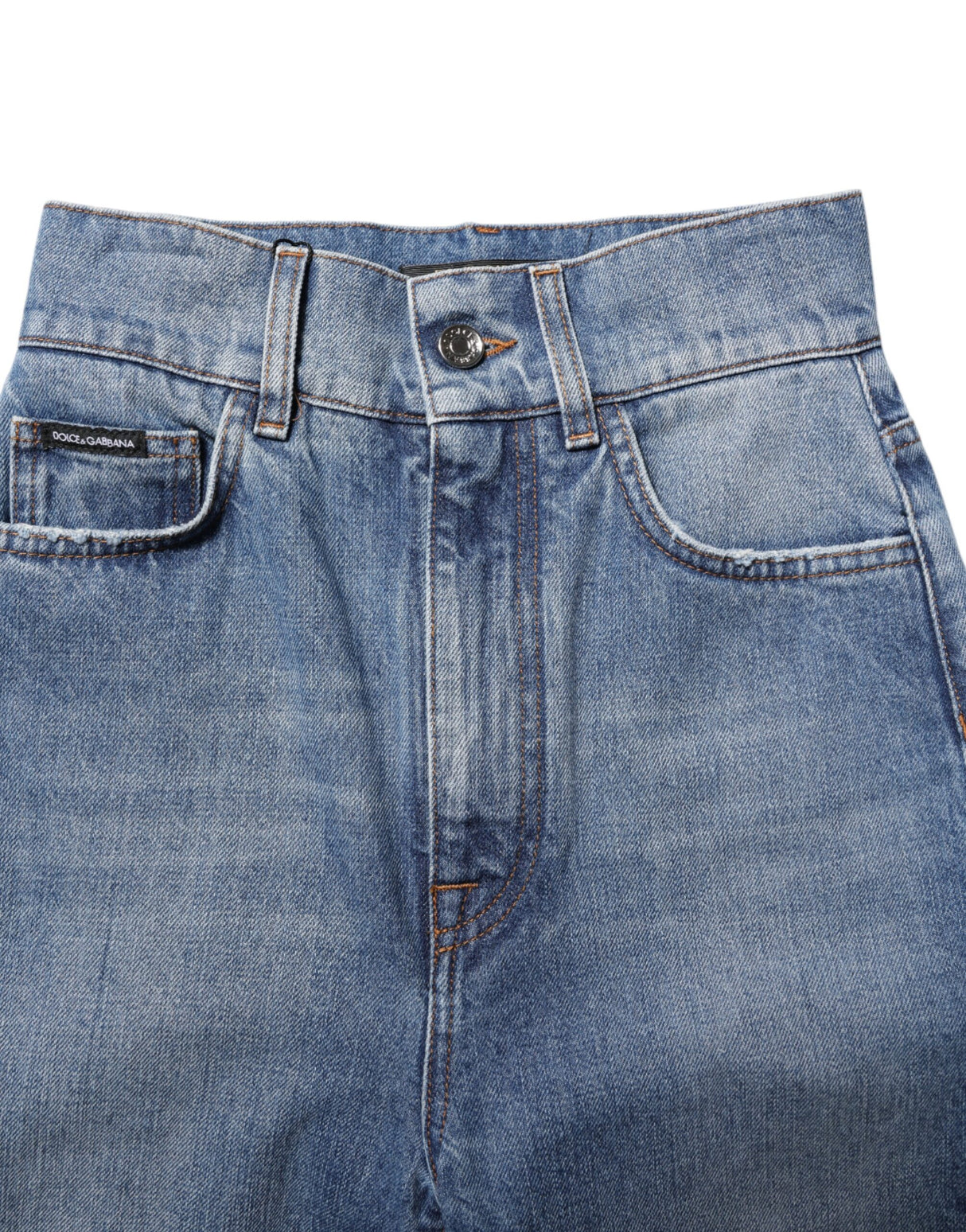 Dolce & Gabbana Blue Washed Skinny High Waist Denim Jeans