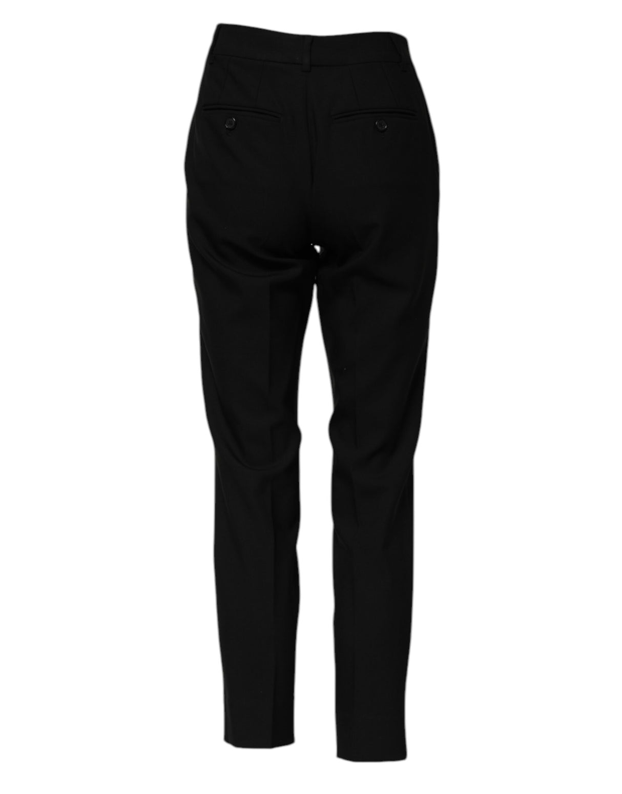 Dolce & Gabbana Black Wool High Waist Tapered Pants