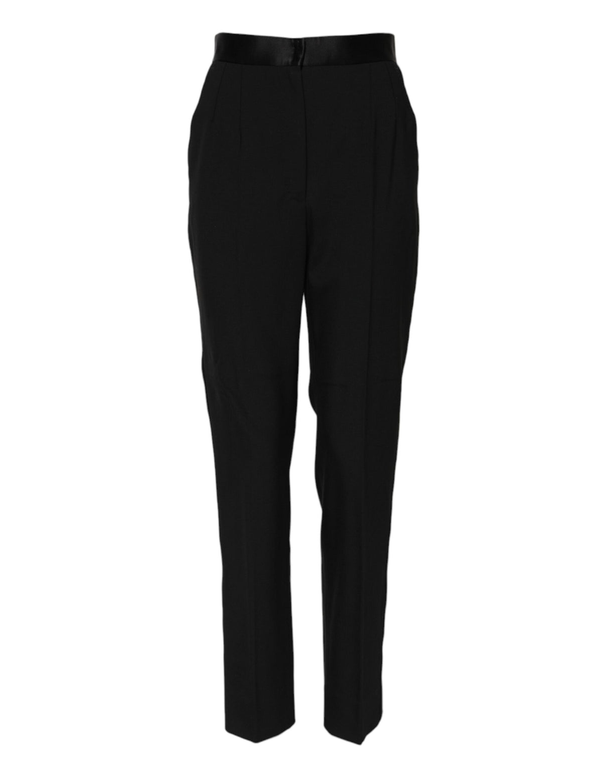 Dolce & Gabbana Black Wool Tapered High Waist Pants