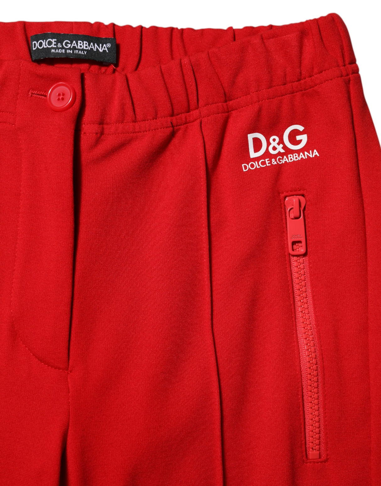 Dolce & Gabbana Red Mid Waist Slim Fit Pants