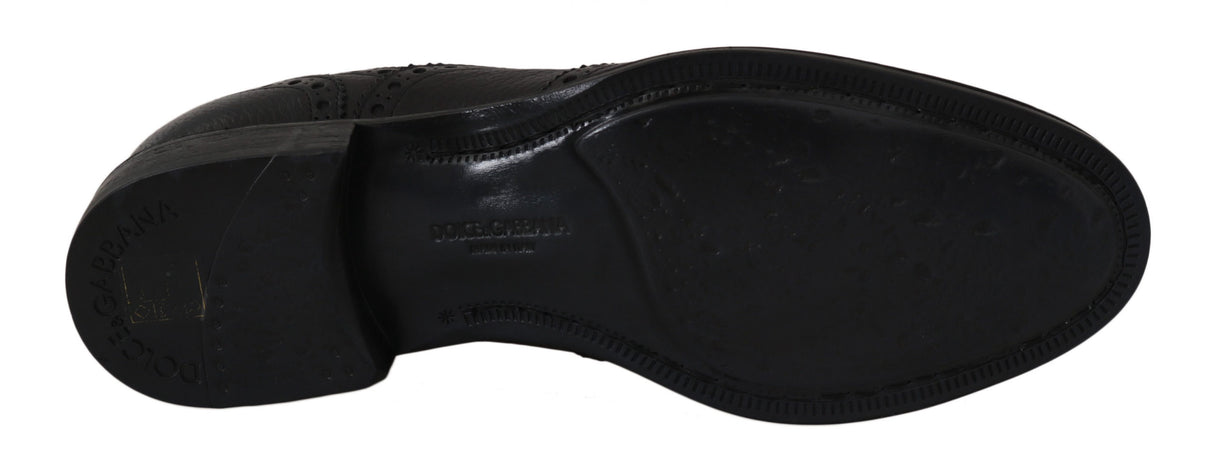 Dolce & Gabbana Blue Leather Wingtip Oxford Dress Shoes