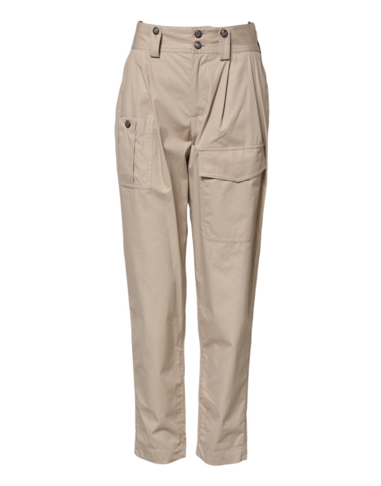 Dolce & Gabbana Beige Cotton High Waisted Pants