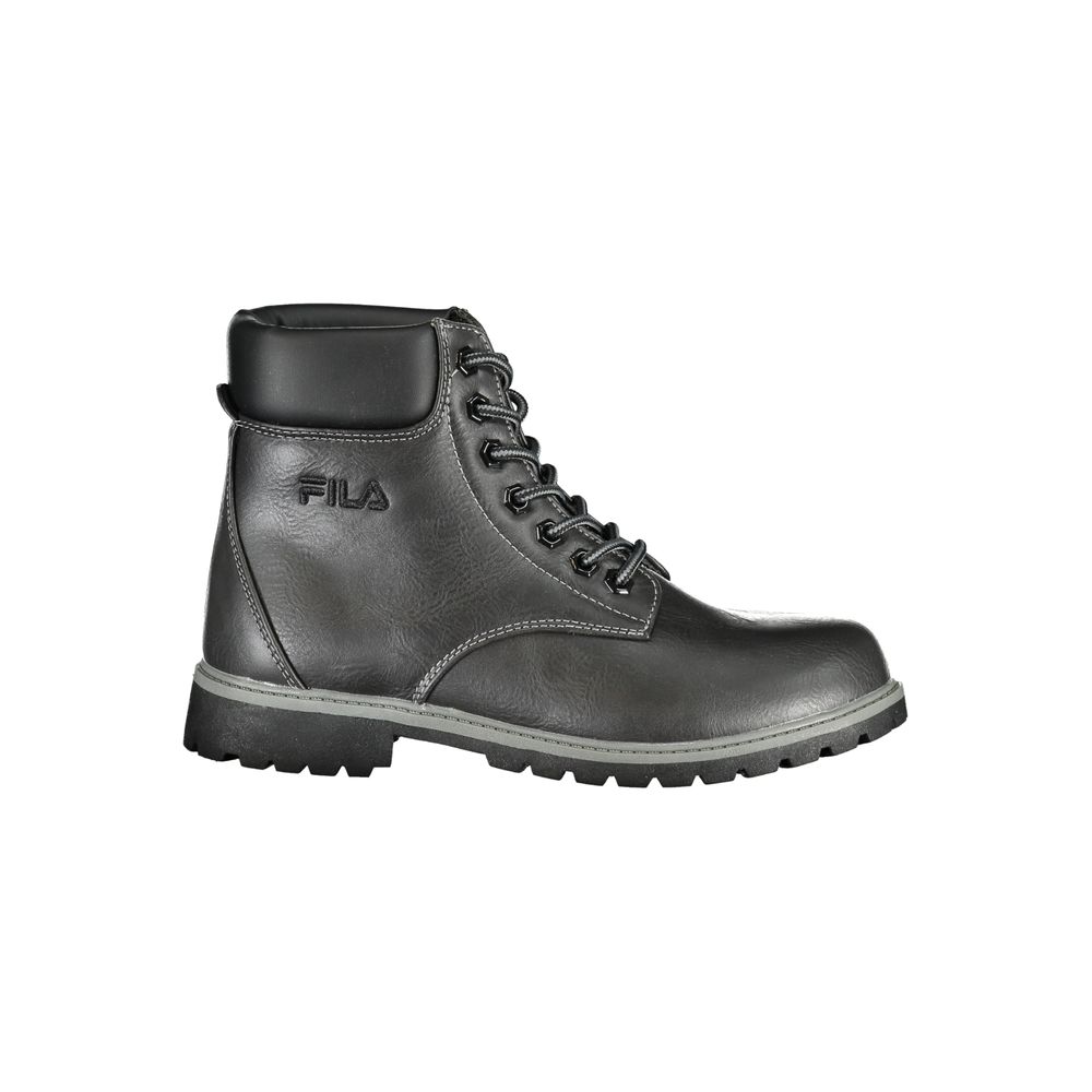 Fila Black Polyester Lace-Up Boots