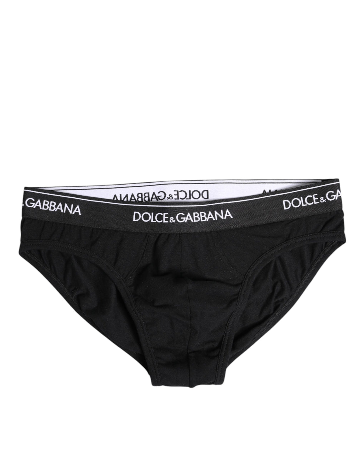 Dolce & Gabbana Black Cotton Stretch Regular Brief Underwear