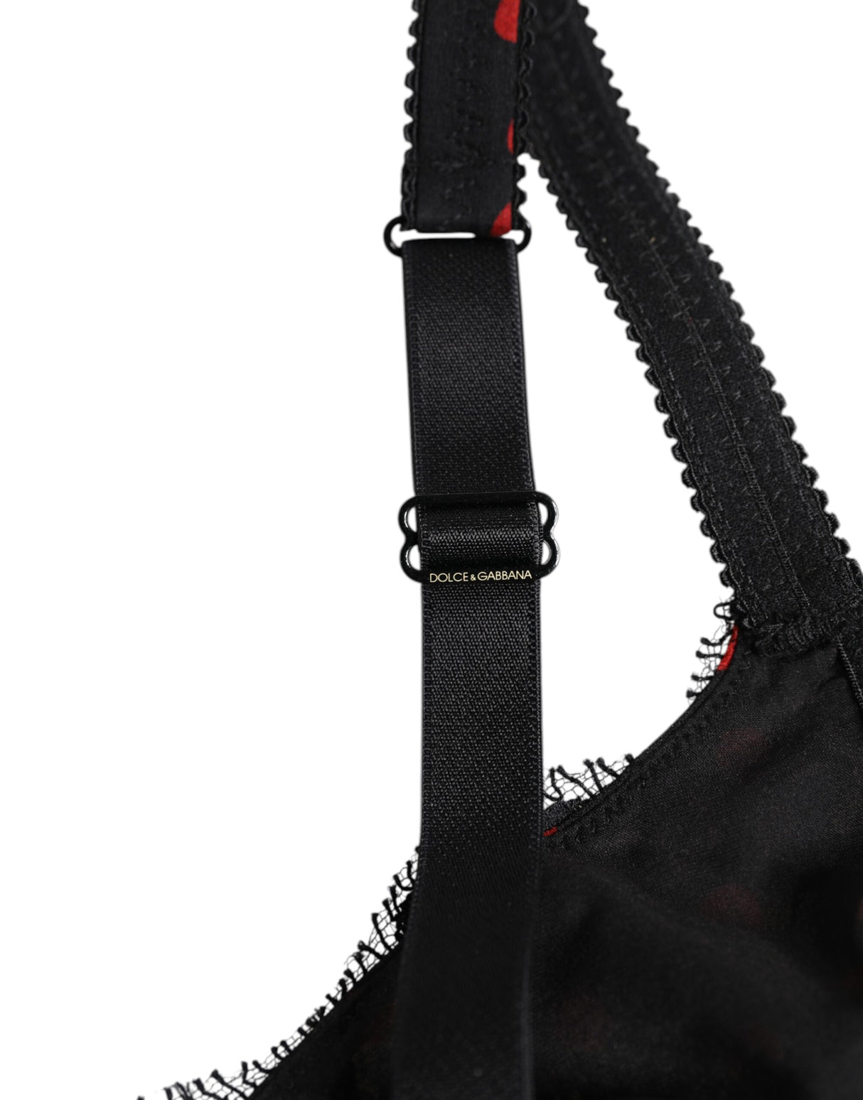 Dolce & Gabbana Black Red Polka Dot Underwired Balconette Underwear
