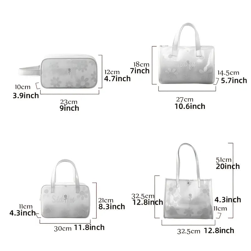 Translucent Waterproof Makeup Bag Toiletry Organizer