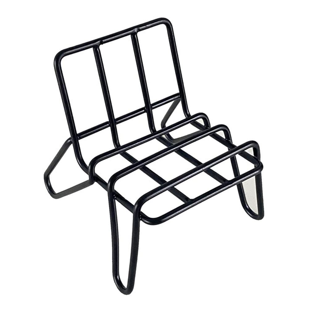 Teensery 1 Piece Mini Chair Shape Cell Phone Stand Desktop Phone Holder Metal Wire Display Stand for All Mobile Phones (Black)