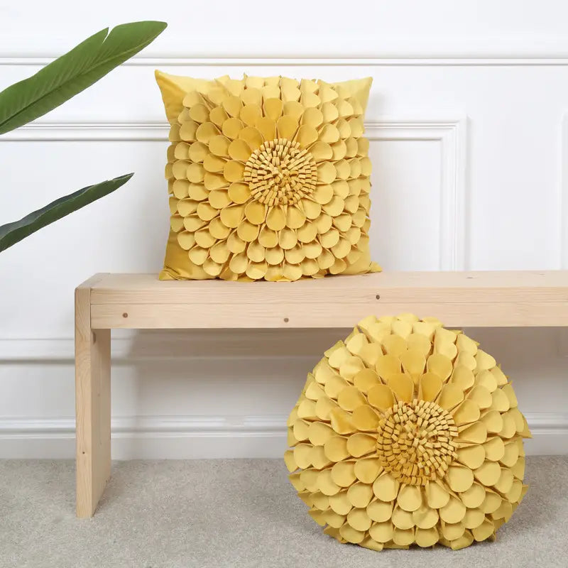 3D Flower Pattern Throw Pillowcase for Home Decor 18x18in