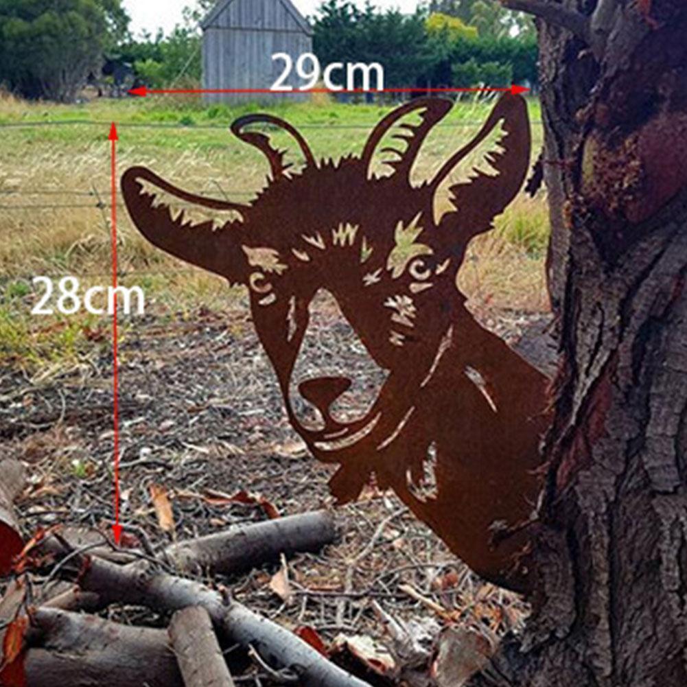 Metal Goat Silhouettes Garden Fence Decor and Ornament