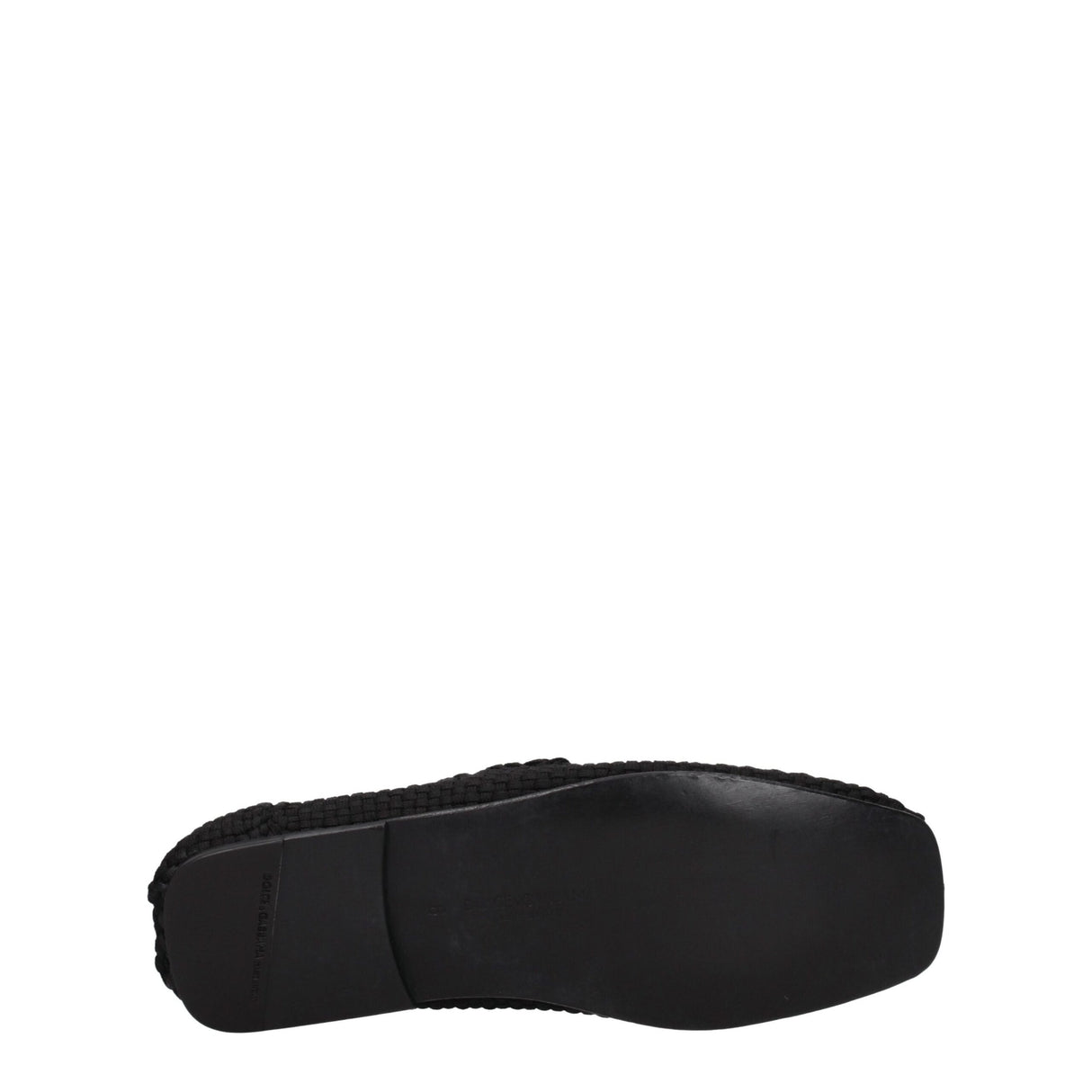 Dolce & Gabbana Black Fabric Slip-On Loafers