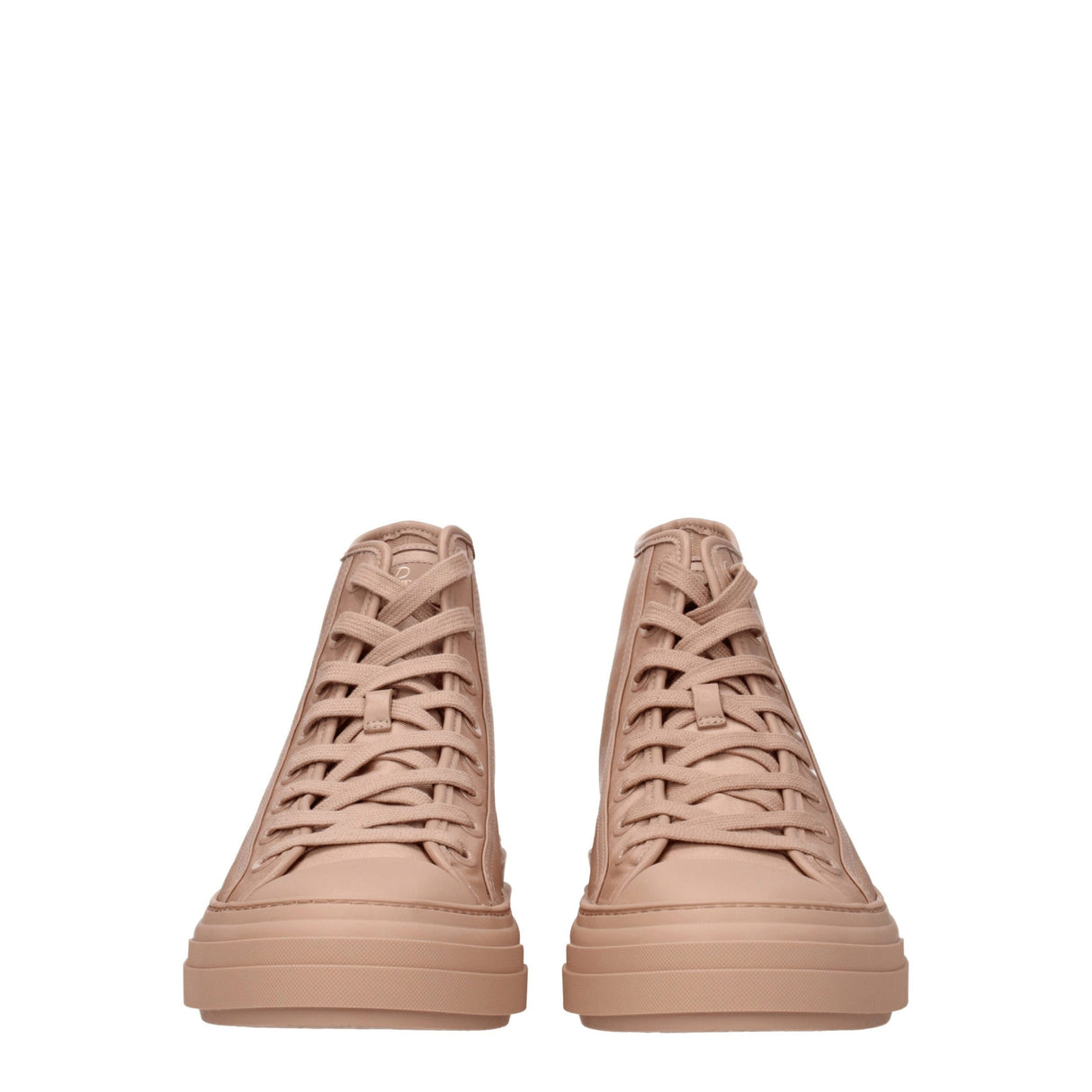 Valentino Garavani Pink Fabric High Top Sneakers