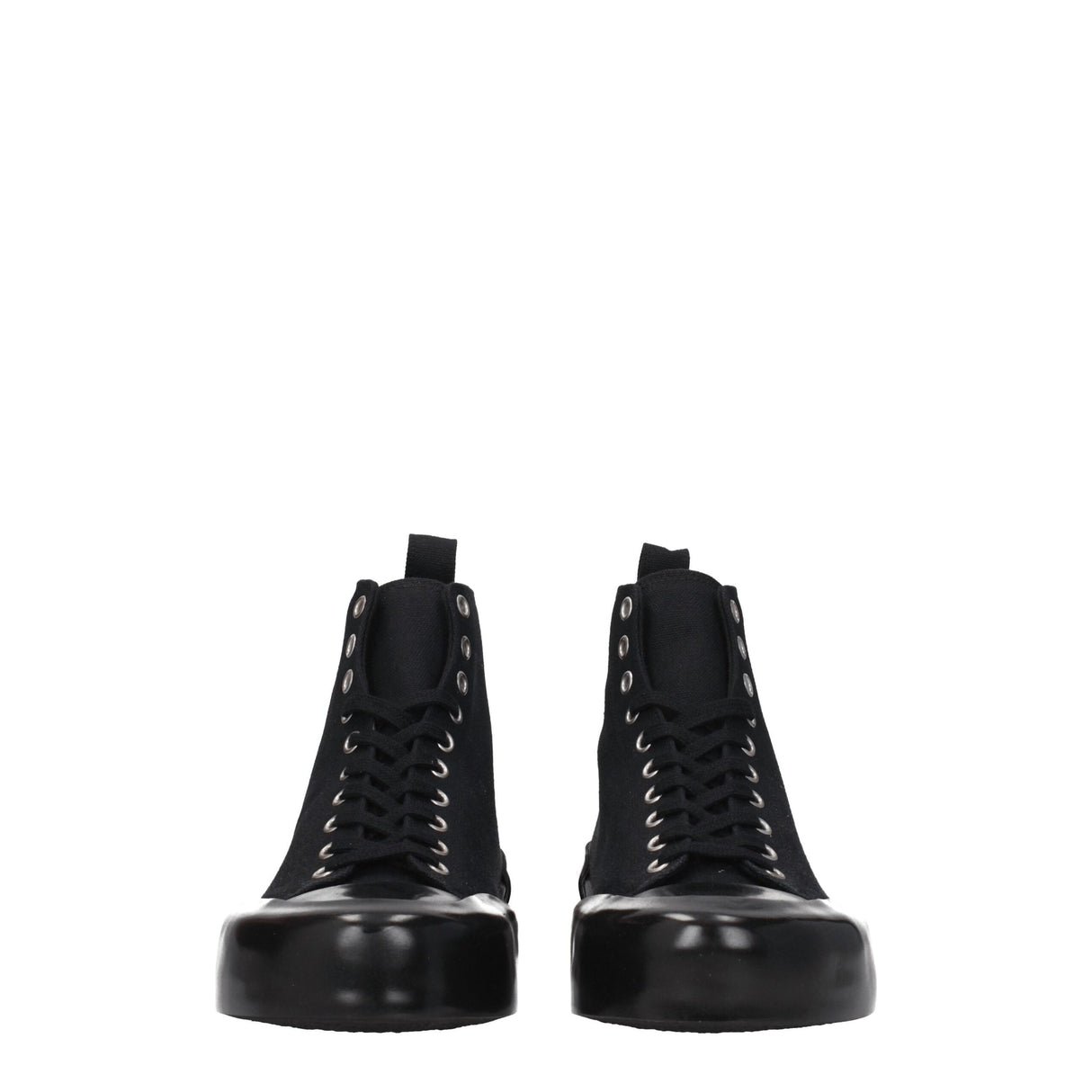 Jil Sander Black Fabric High Top Sneakers