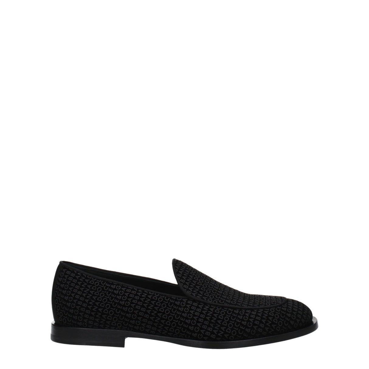 Dolce & Gabbana Black Velvet Slip-On Loafers