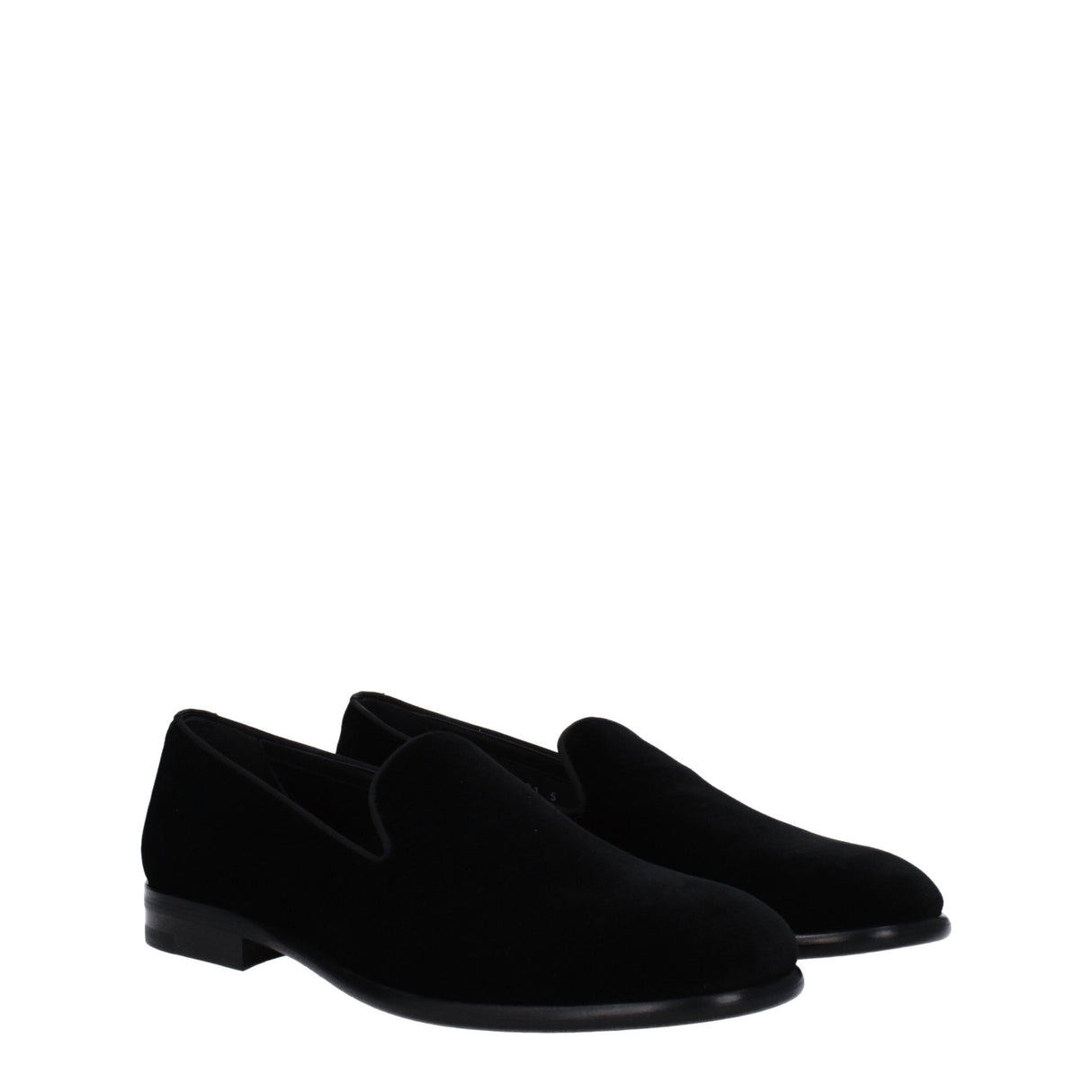 Dolce & Gabbana Black Velvet Slip-On Loafers