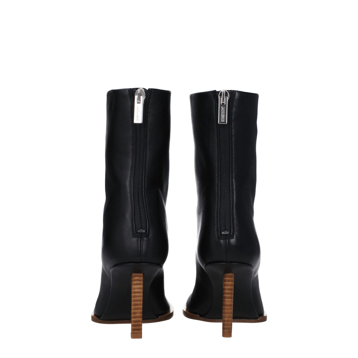 Jacquemus Black Leather Ankle Boots