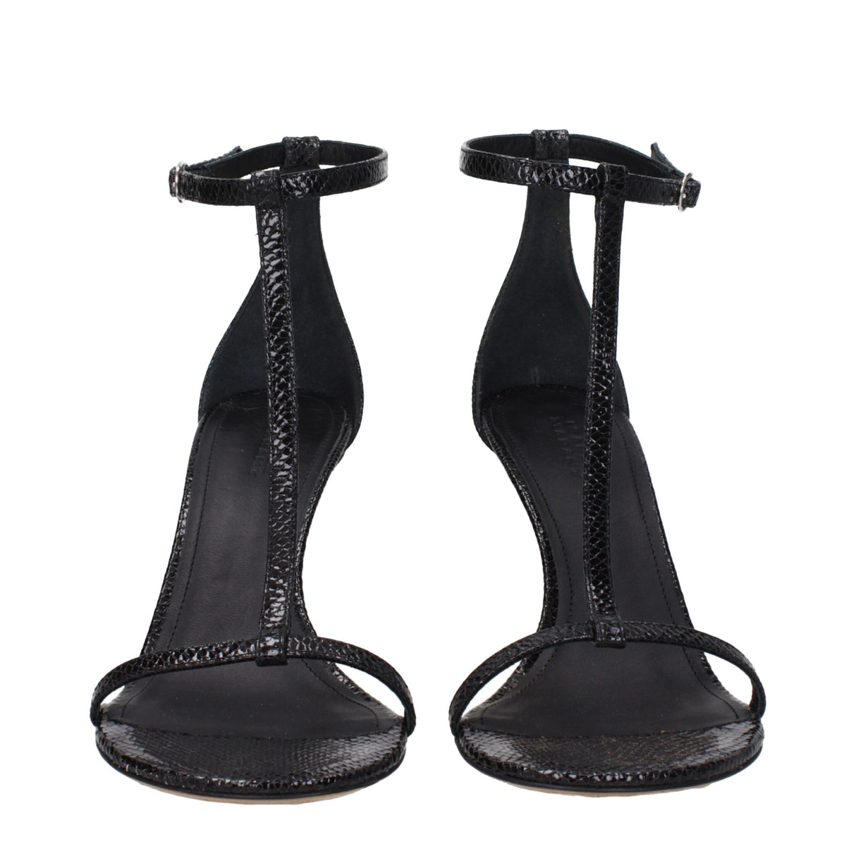 Isabel Marant Black Leather Stiletto Heel Sandals