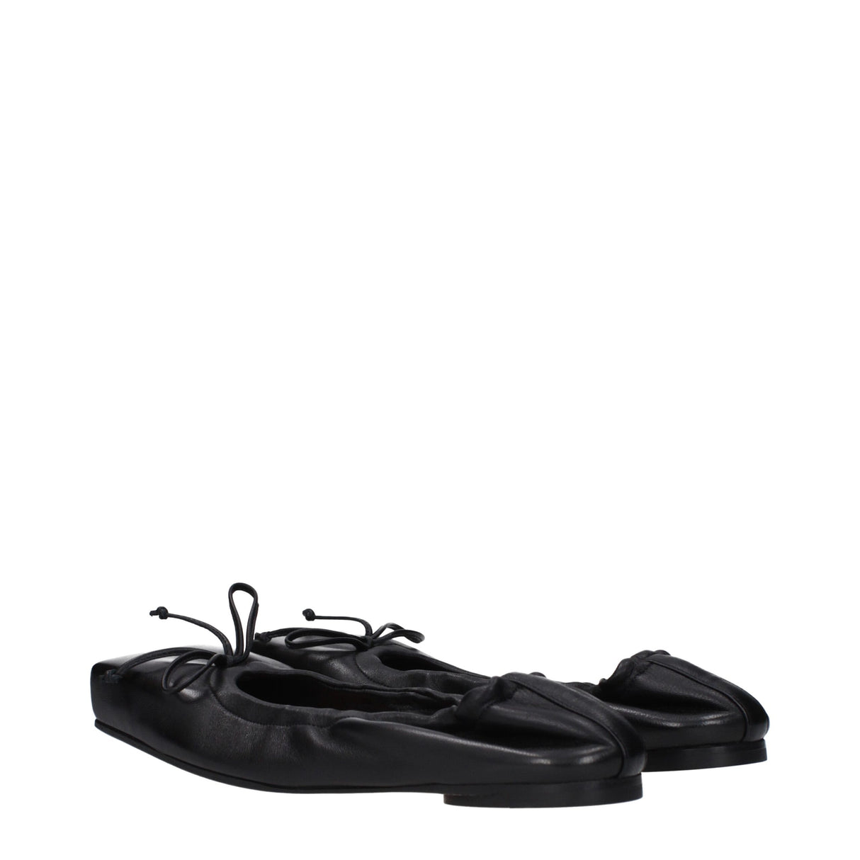 Jacquemus Black Leather Ballet Flats