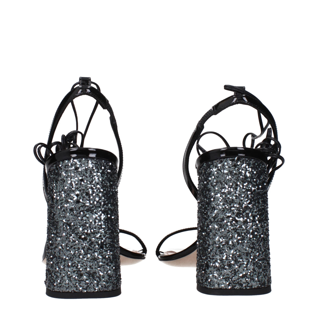 Miu Miu Black Leather Platform Sandals