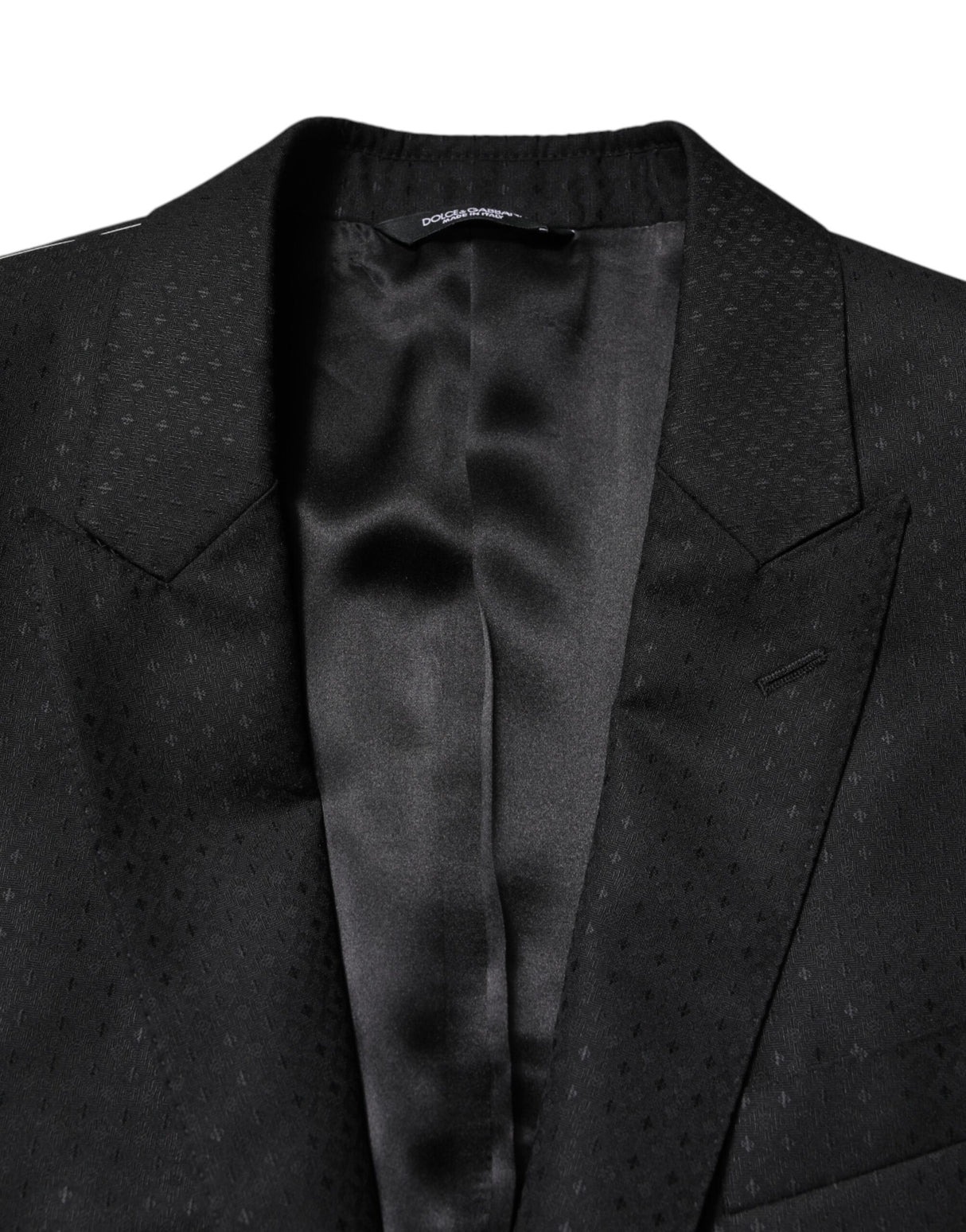 Dolce & Gabbana Black Jacquard Single Breasted 2 Piece Suit