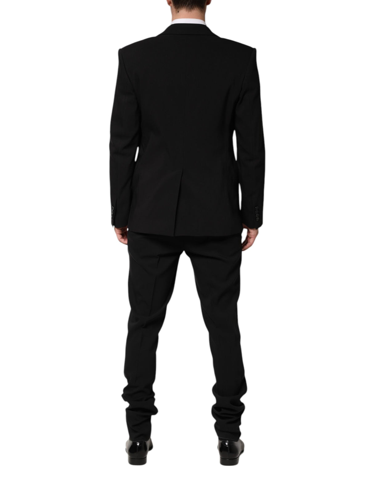 Dolce & Gabbana Black Cotton Single Breasted 2 Piece Suit