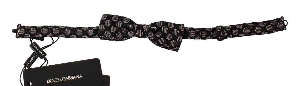 Dolce & Gabbana Brown Silk Polka Dot Jacquard Men Bow Tie Papillon