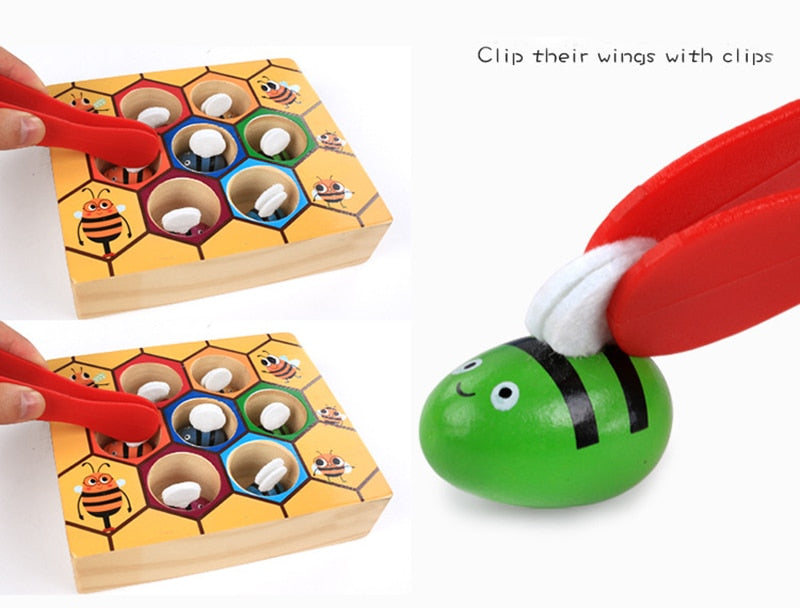 Wooden Busy Bee Educational Toy for Kids 0-6 Years