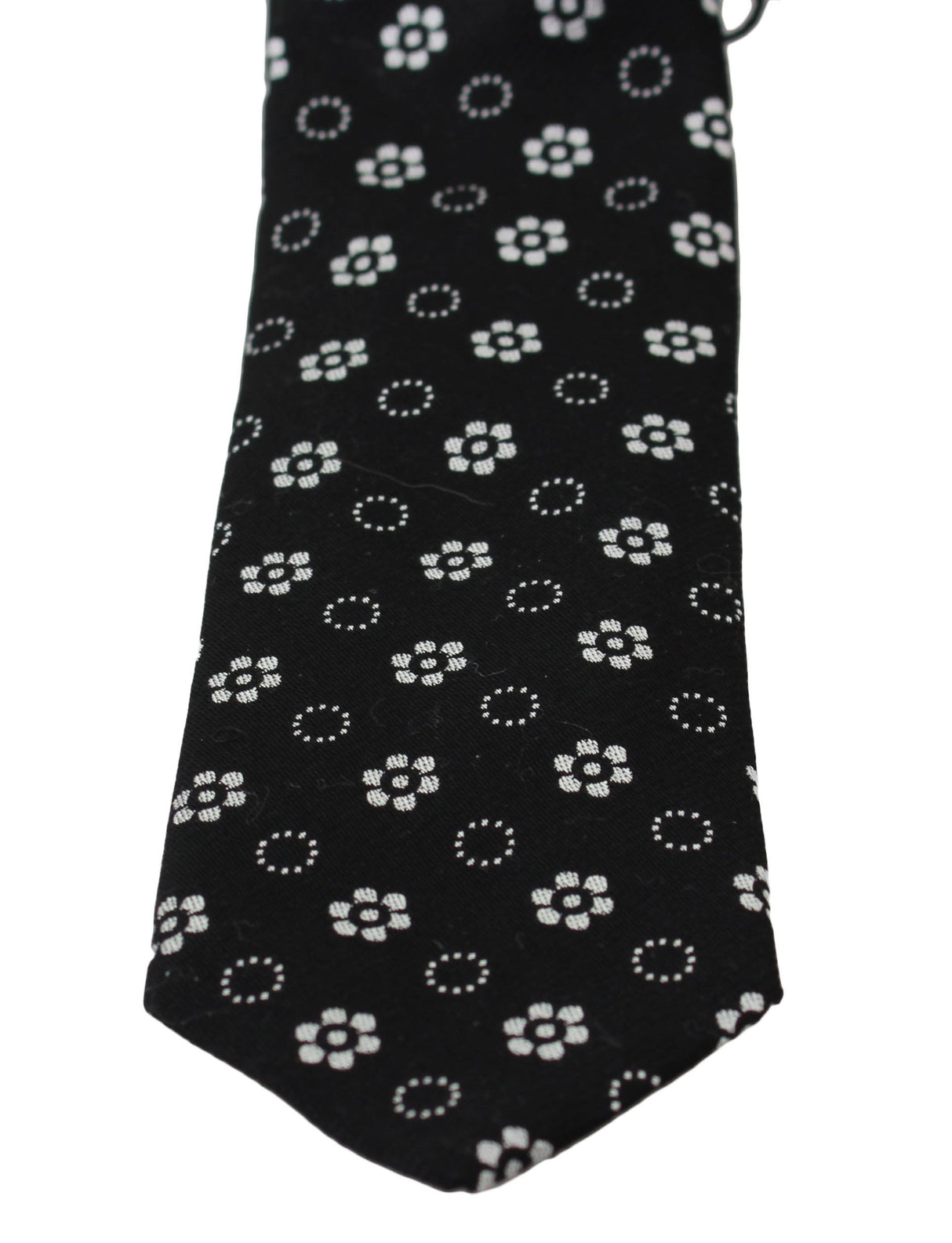 Dolce & Gabbana Black 100% Silk Floral Print Print Classic Tie