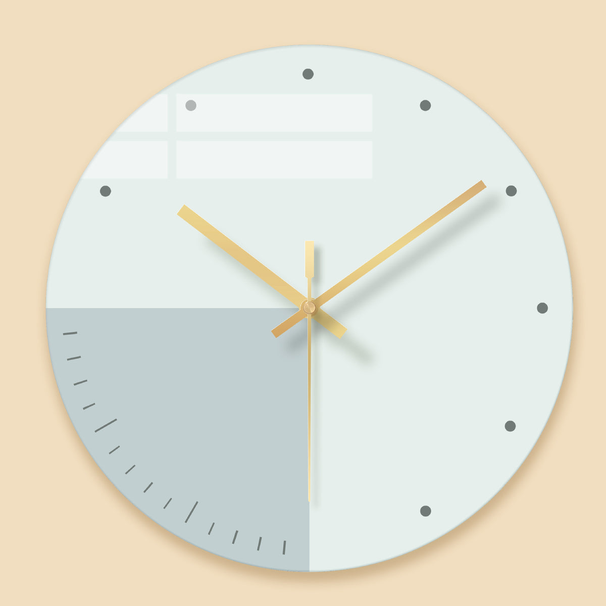 Nordic Silent Creative Glass Wall Clock for Home Decor