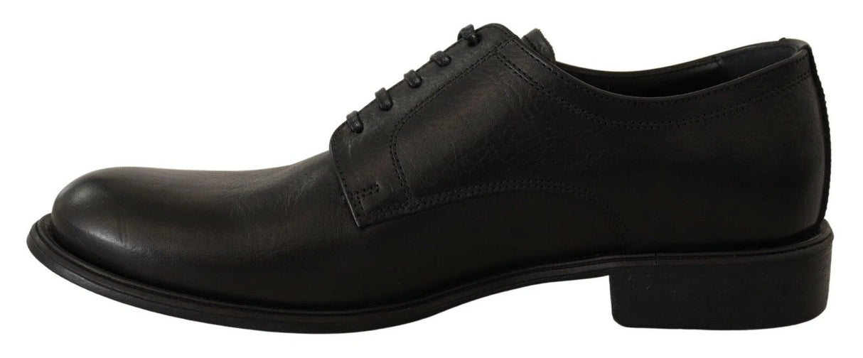Dolce & Gabbana Black Lace Up Leather Men Formal Derby Shoes