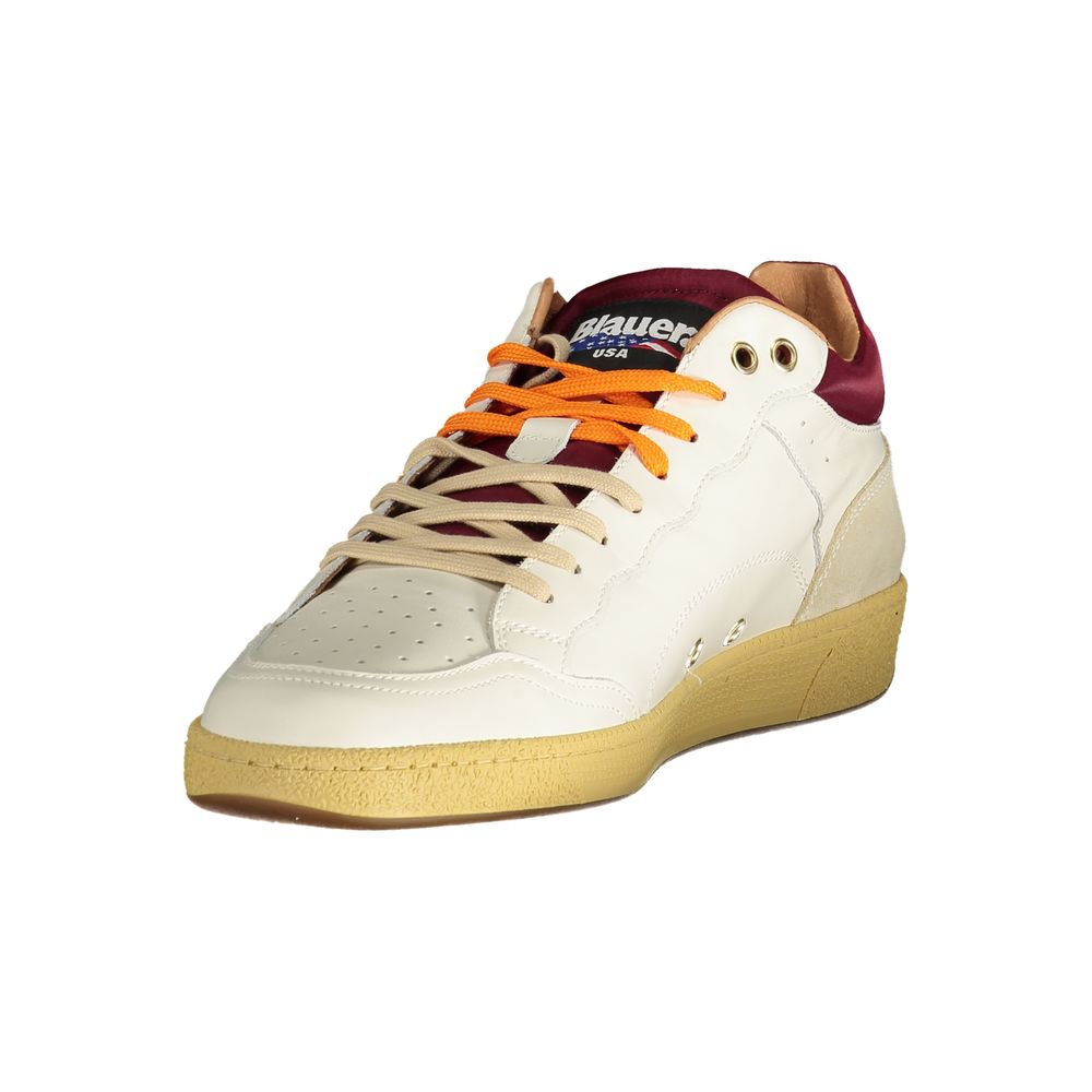 Blauer White Leather Men's Sneaker