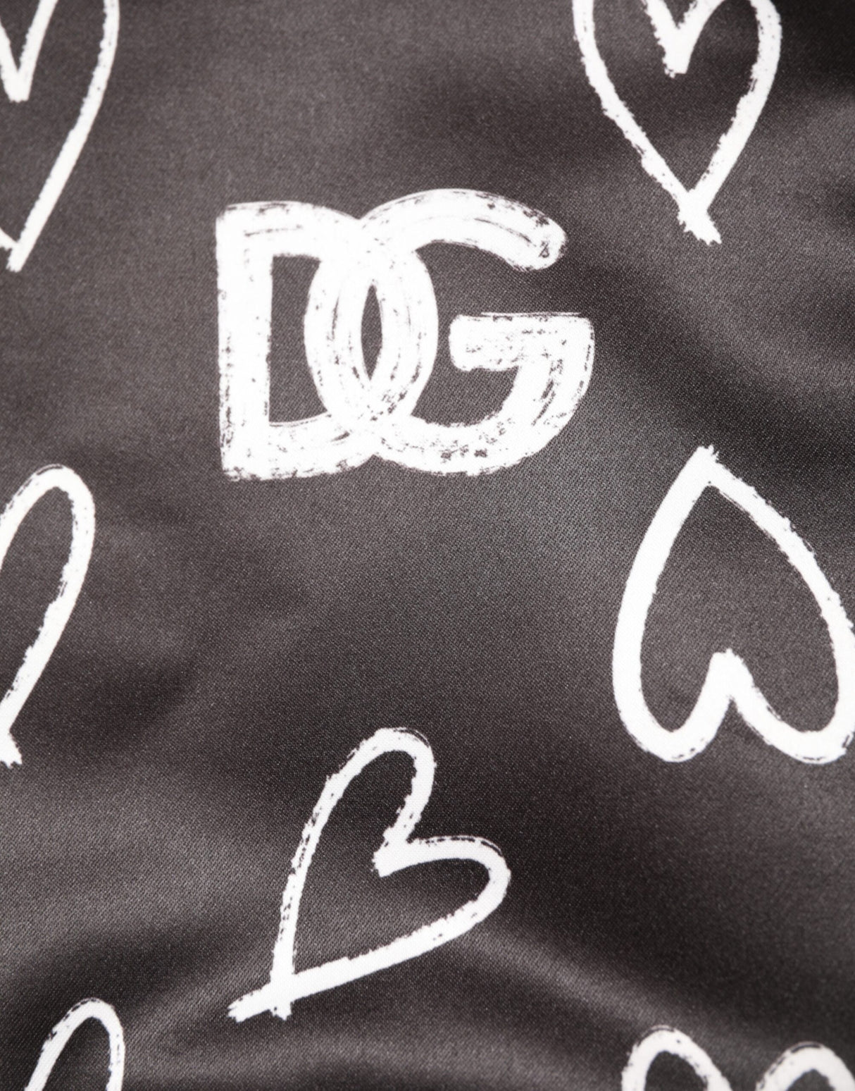 Dolce & Gabbana Black Polyester Heart Print Bomber Jacket