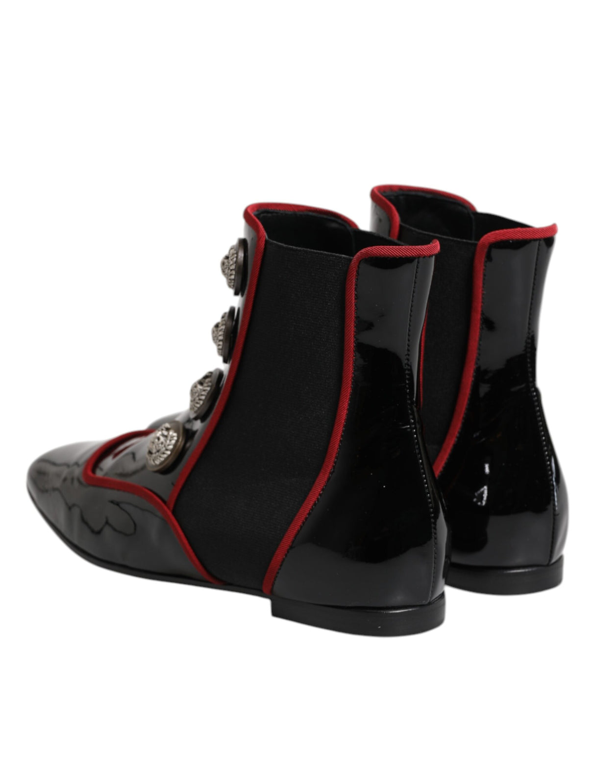 Dolce & Gabbana Black Jackie Buttoned Chelsea Boots Shoes