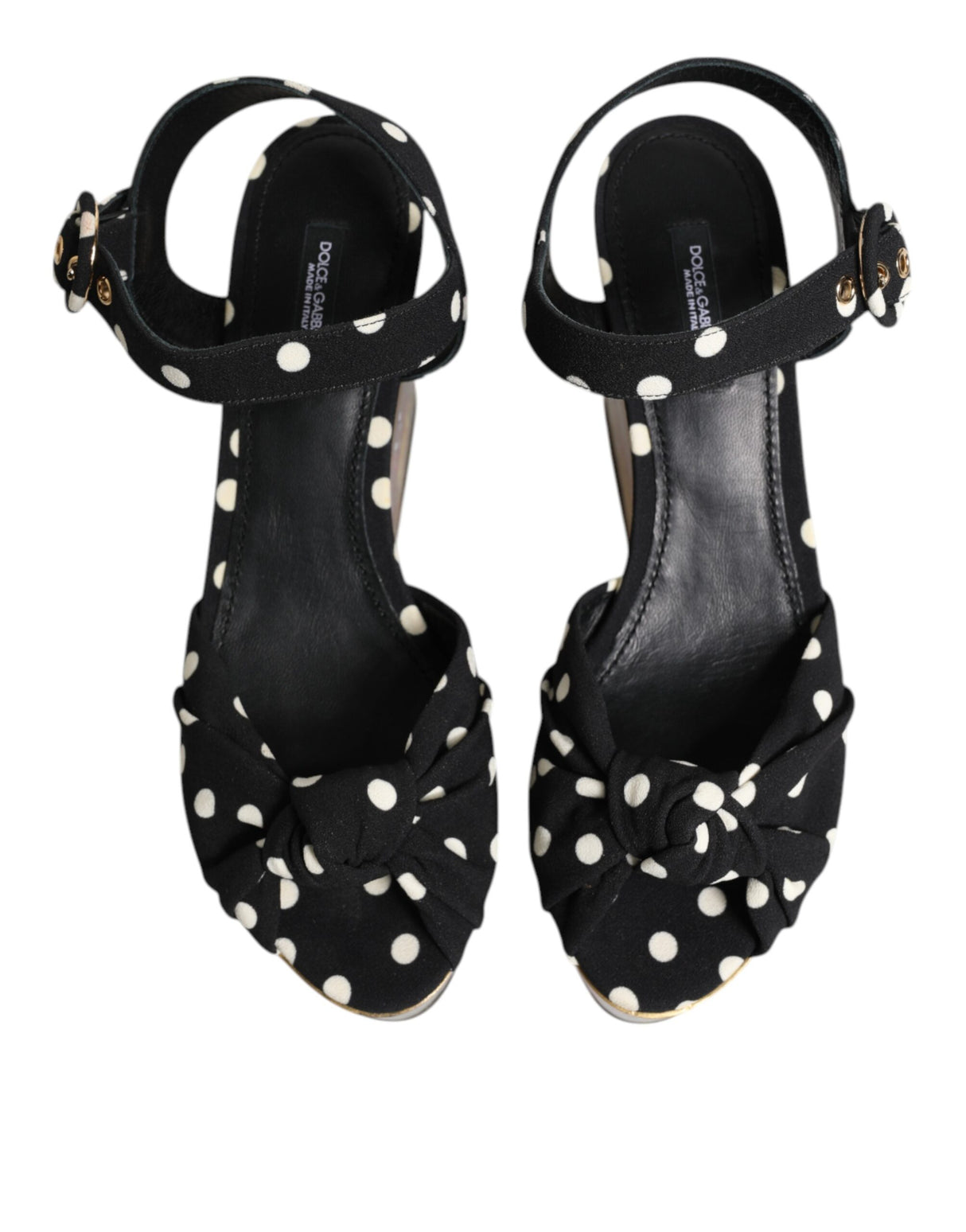 Dolce & Gabbana Multicolor Fish Polka Dot Wedge Sandals Shoes