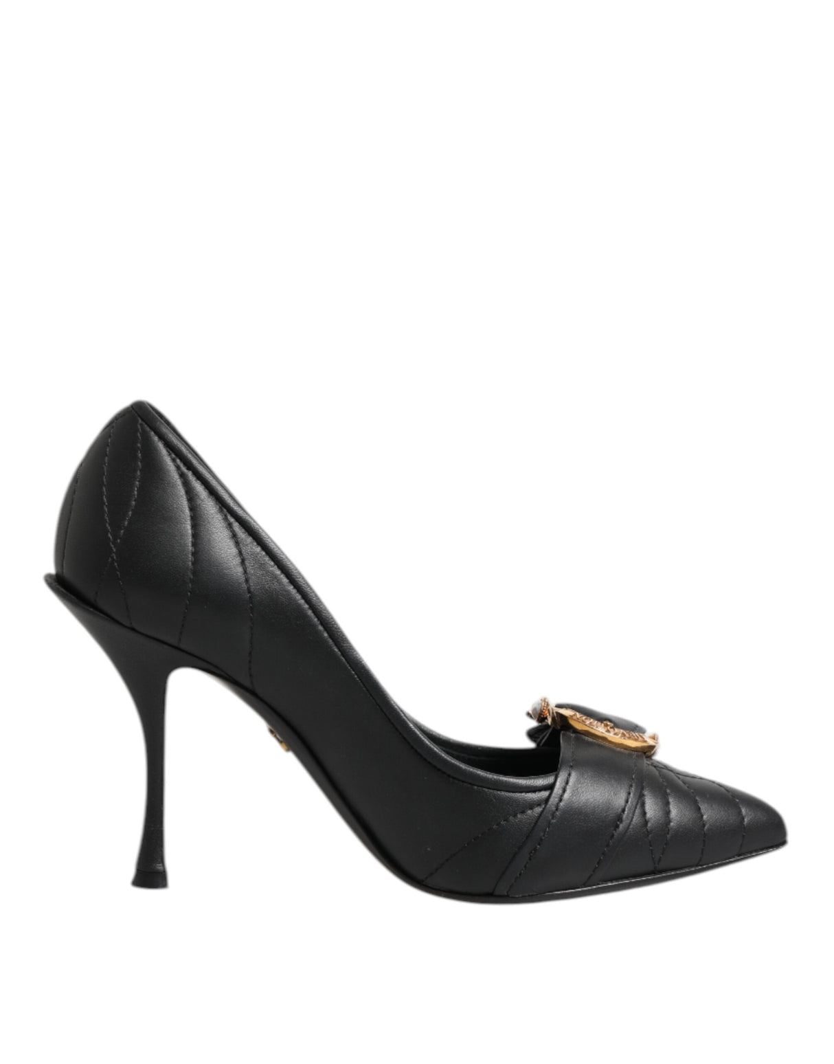 Dolce & Gabbana Black Devotion Leather Heels Pumps Shoes
