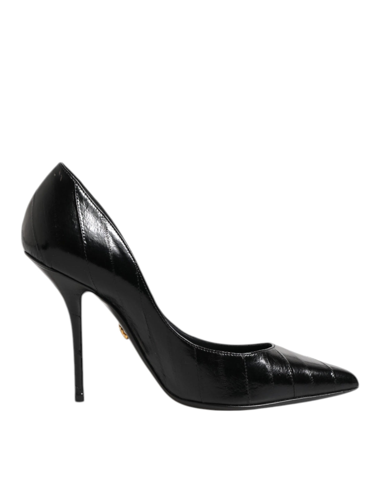 Dolce & Gabbana Black Leather Stiletto High Heels Pumps Shoes