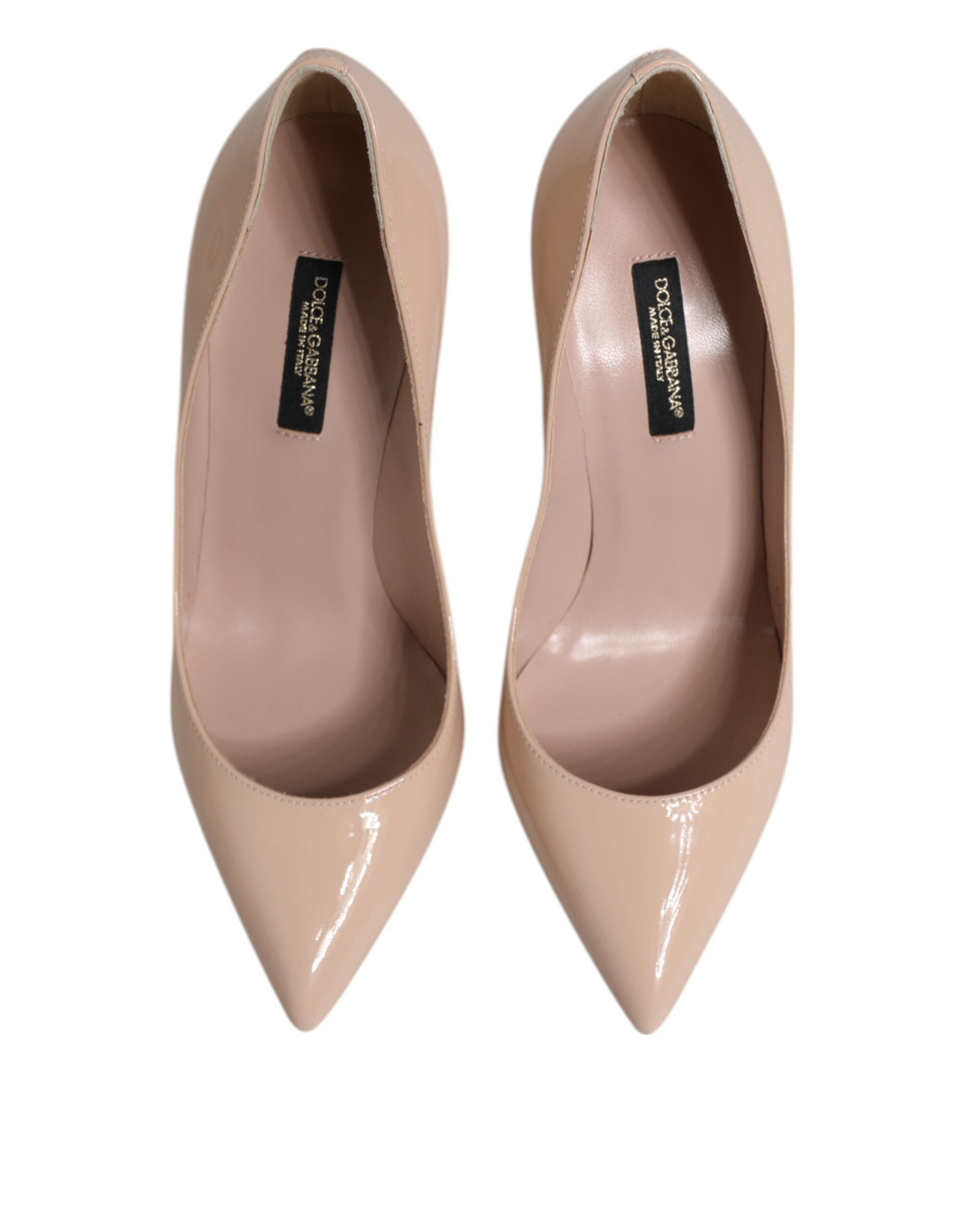 Dolce & Gabbana Beige Patent Leather Stiletto Heel Pumps Shoes