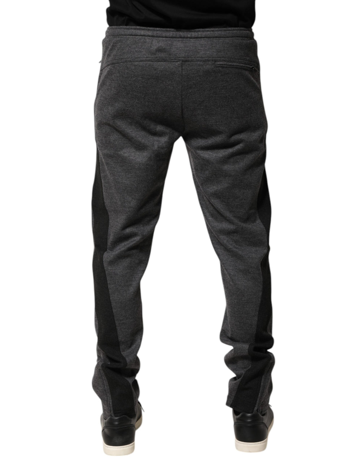 Dolce & Gabbana Gray Black Wool Blend Jogger Sweatpants Pants