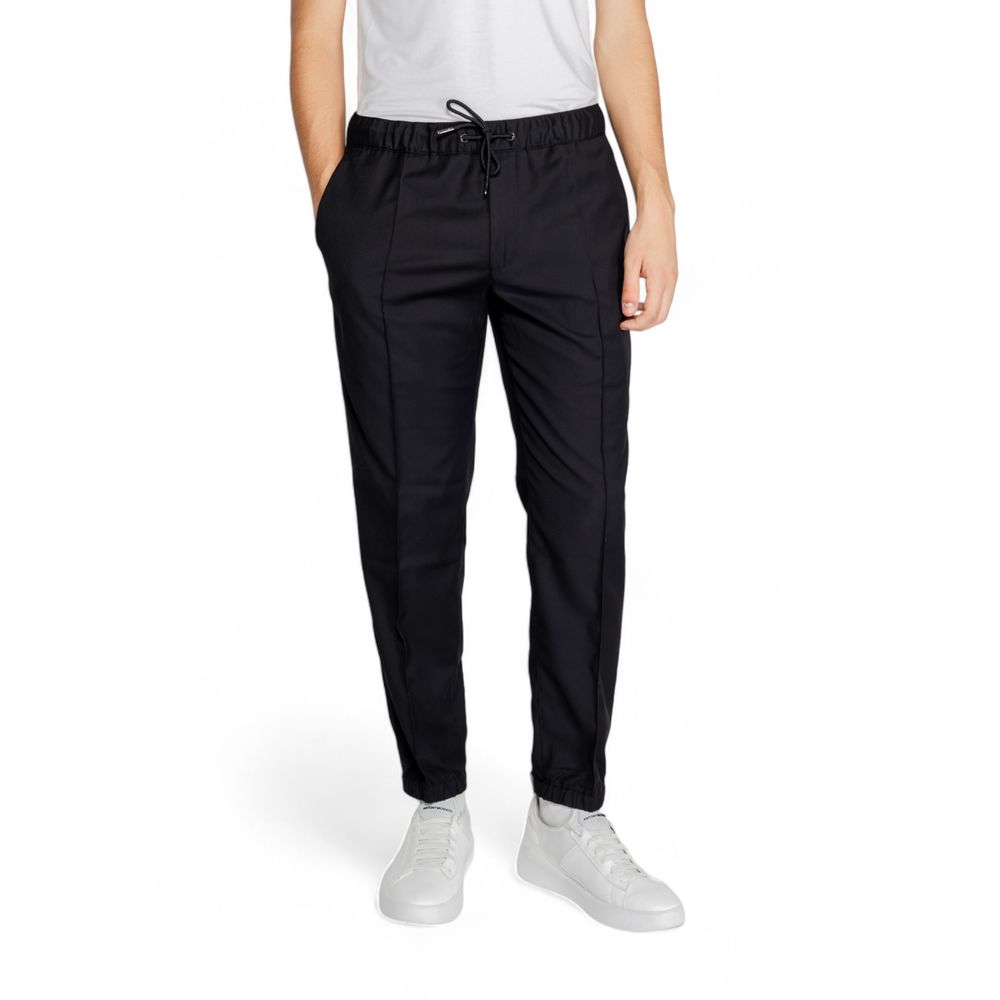 Armani Exchange Black Polyester Casual Pants