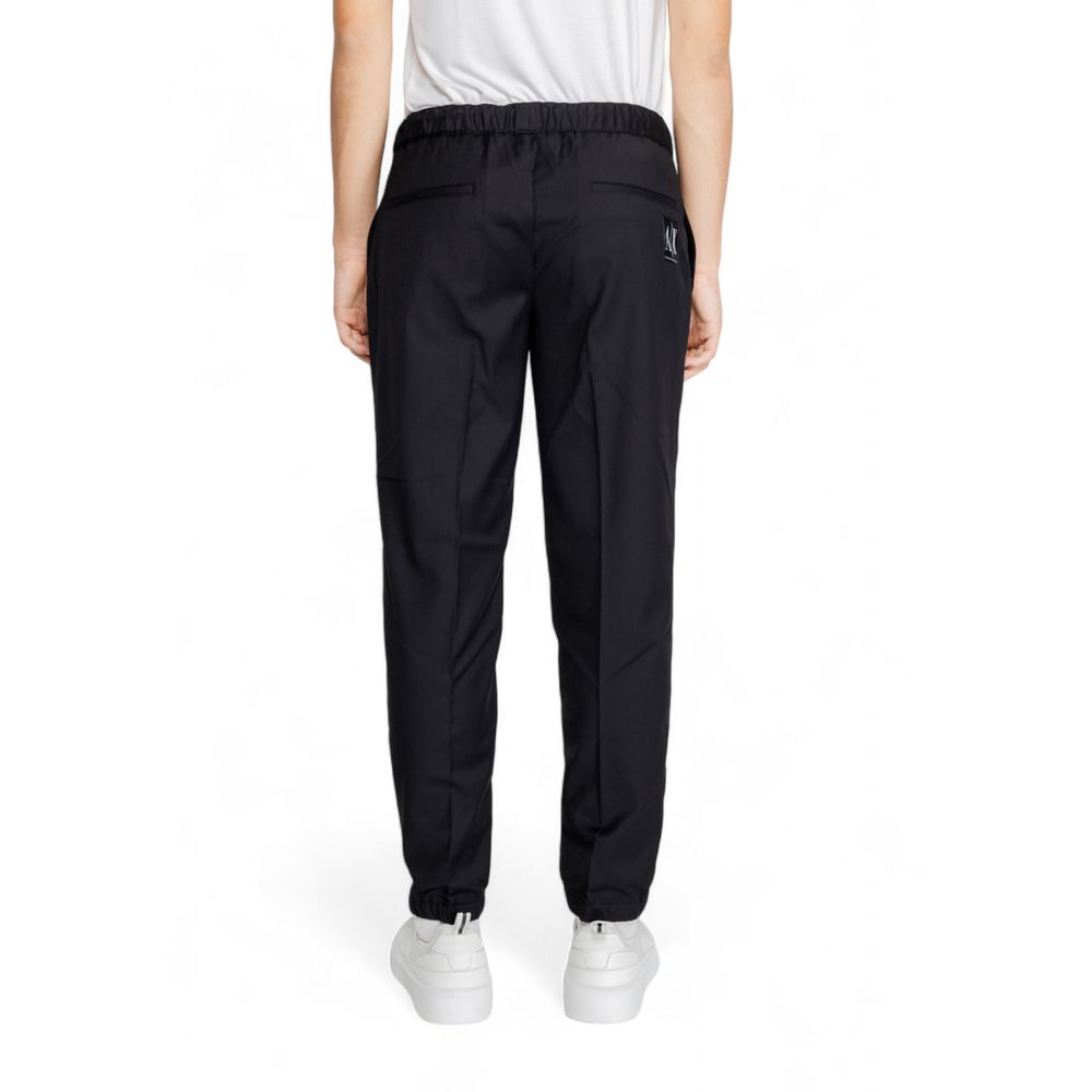 Armani Exchange Black Polyester Casual Pants