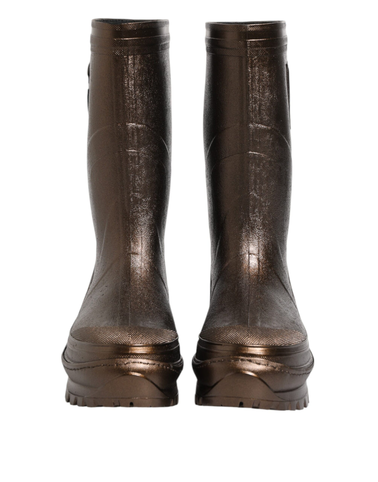Dolce & Gabbana Metallic Bronze Pull On Rain Boots Shoes