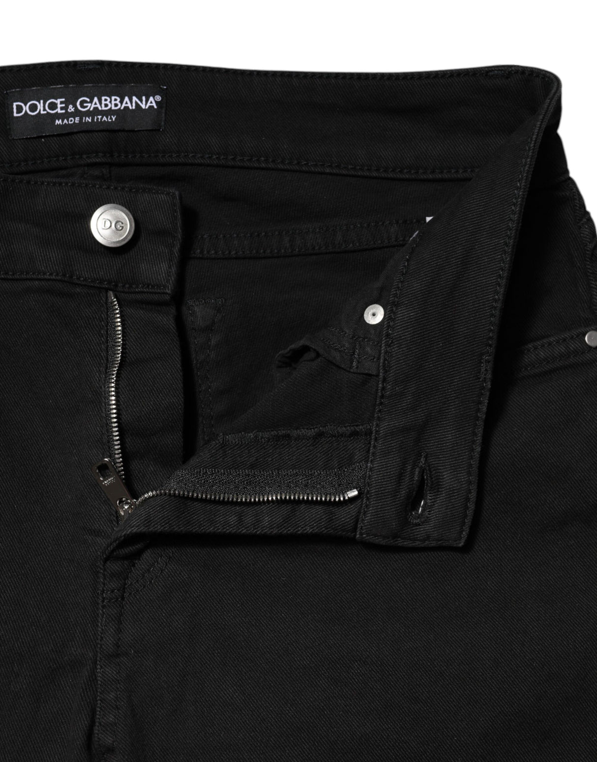 Dolce & Gabbana Black Cotton Skinny Mid Waist Denim Jeans