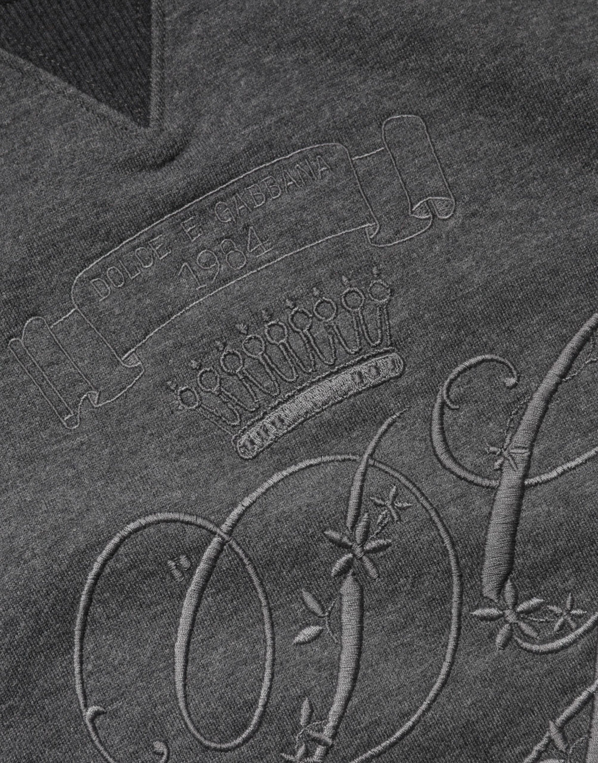 Dolce & Gabbana Gray DG Logo Embroidered Pullover Sweater