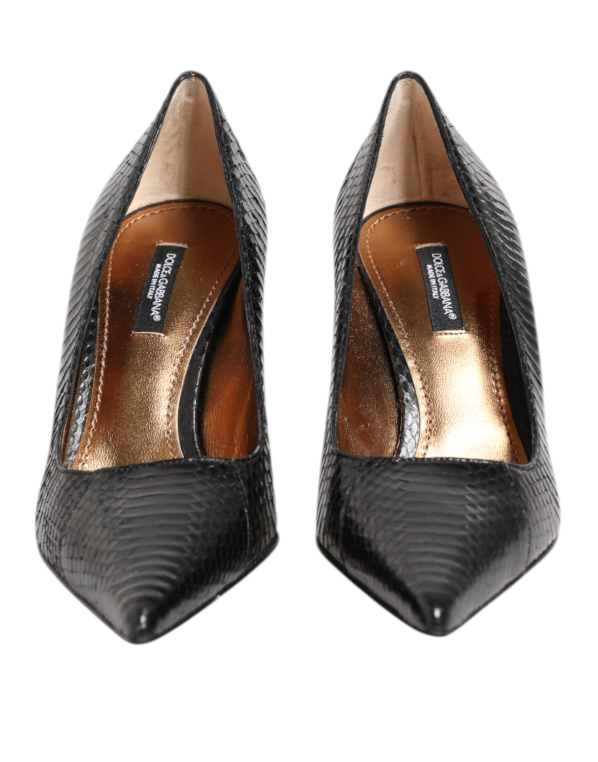 Dolce & Gabbana Black Exotic Leather Stiletto Pumps Shoes