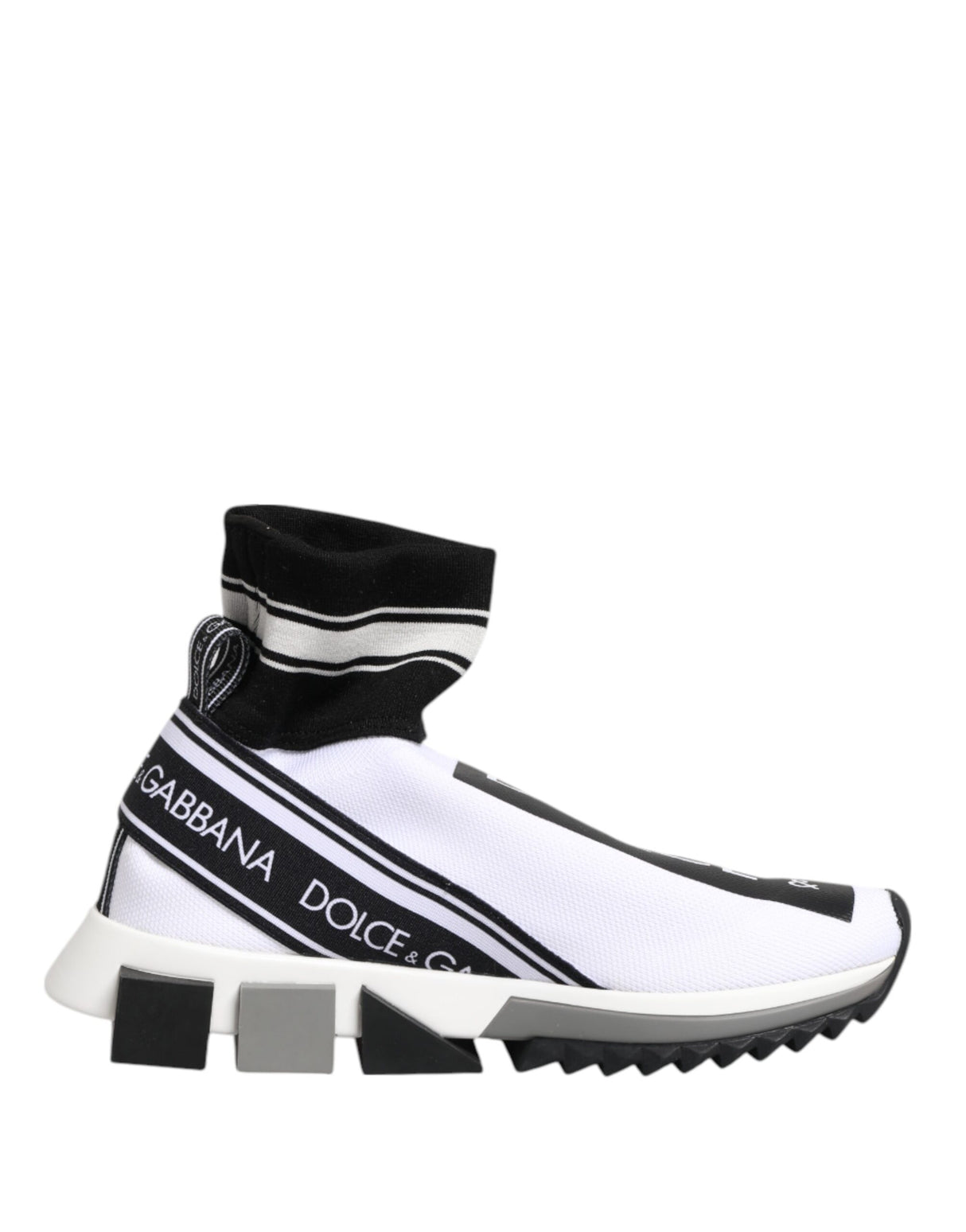 Dolce & Gabbana White Black Sorrento Socks Sneakers Shoes