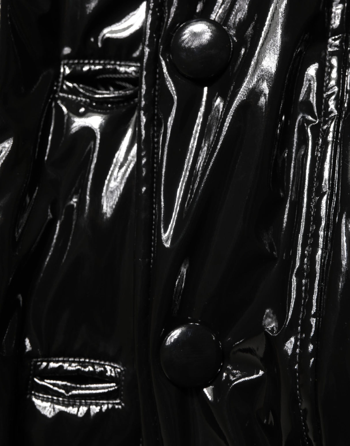 Dolce & Gabbana Polyester Black Quilted Puffer Coat Jacket